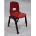 D130 Set of 4 Stackable School Chairs, 12" High Seats, Red, Blue, Yellow, Green, Heavy Duty.