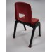 D130 Set of 4 Stackable School Chairs, 12" High Seats, Red, Blue, Yellow, Green, Heavy Duty.