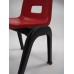 D130 Set of 4 Stackable School Chairs, 12" High Seats, Red, Blue, Yellow, Green, Heavy Duty.