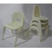 D130 Set of 4 Stackable School Chairs, 12" High Seats, White Seat White Frame Heavy Duty to Complement Wedding Events